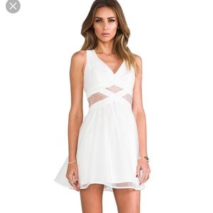 Finders Keepers Broken Heart Dress in ivory/white.